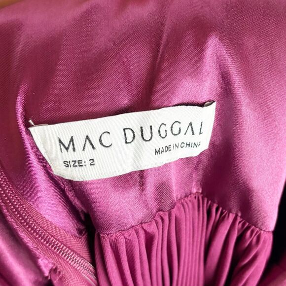 Mac Duggal Pleated Caplet Tea Length Dress 2 NWT - Picture 8 of 11